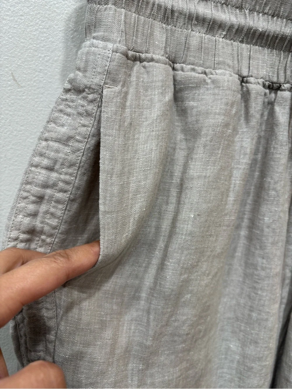 Quince Linen Wide Leg Pull On Drawstring Pants Women’s Size Medium
